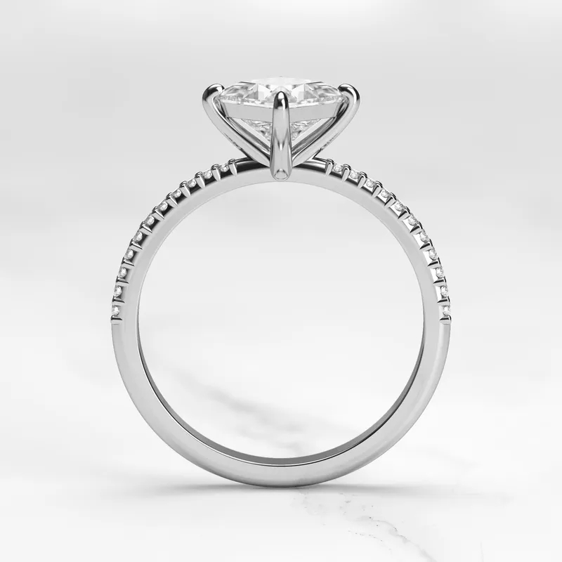 PRINCESS HALF PAVE TAPERED DIAMOND RING view 9
