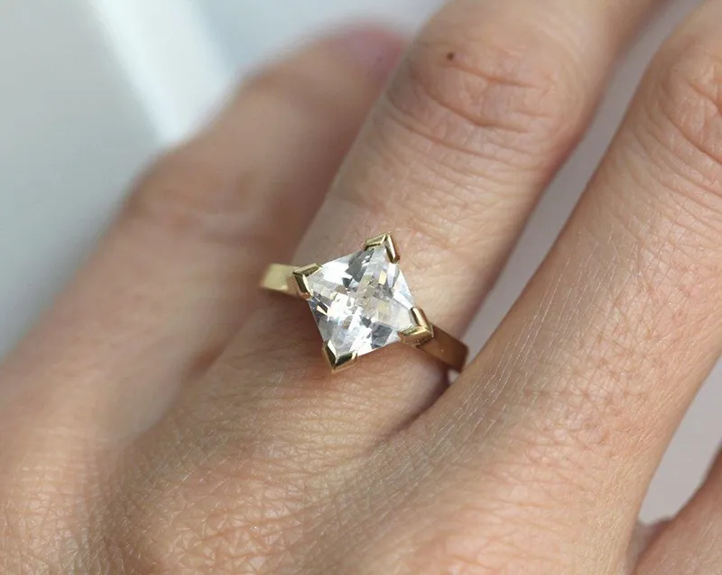 Princess Moissanite Ring, Modern Moissanite Ring view 3