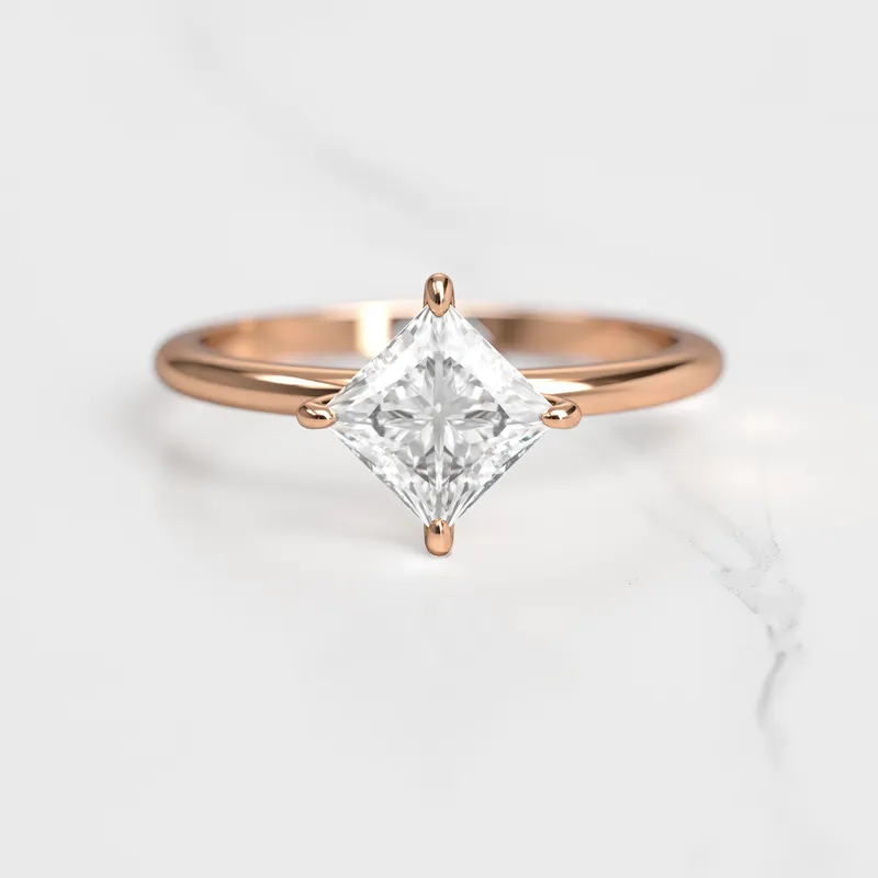 Princess Solitaire Diamond Ring view 2