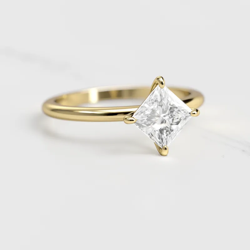 Princess Solitaire Diamond Ring view 4