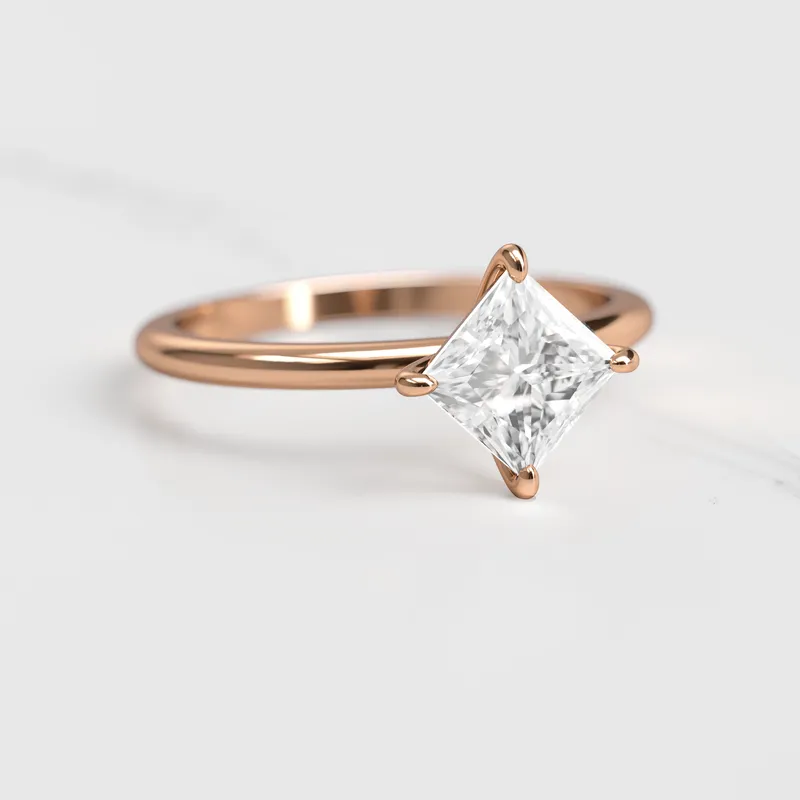 Princess Solitaire Diamond Ring view 5