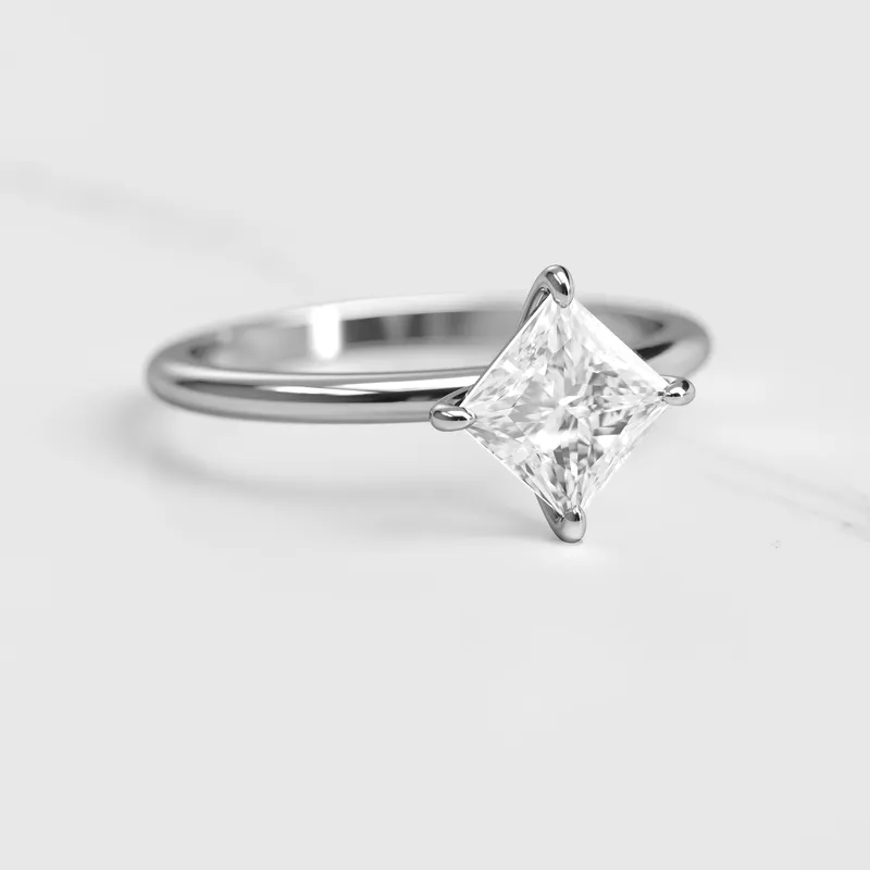 Princess Solitaire Diamond Ring view 6