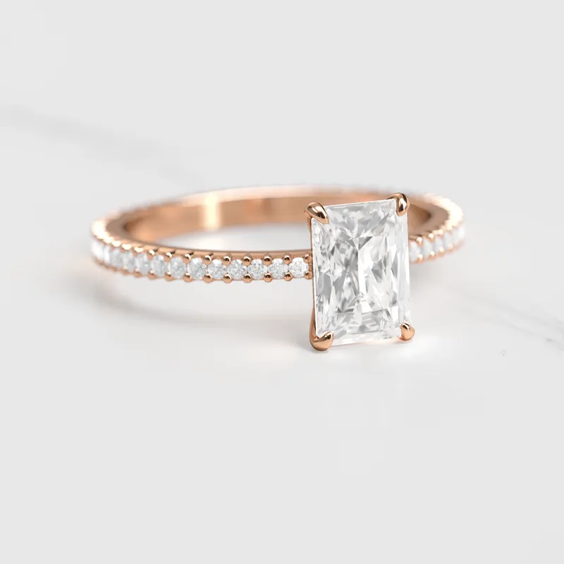 RADIANT FULL PAVE TAPERED DIAMOND RING vy 2