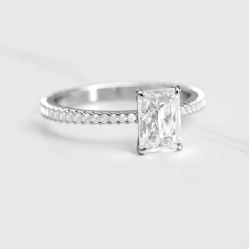 RADIANT FULL PAVE TAPERED DIAMOND RING vy 3