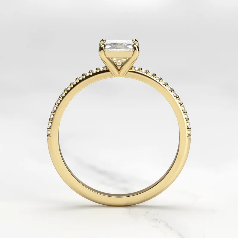 RADIANT HALF PAVE DIAMOND RING view 10