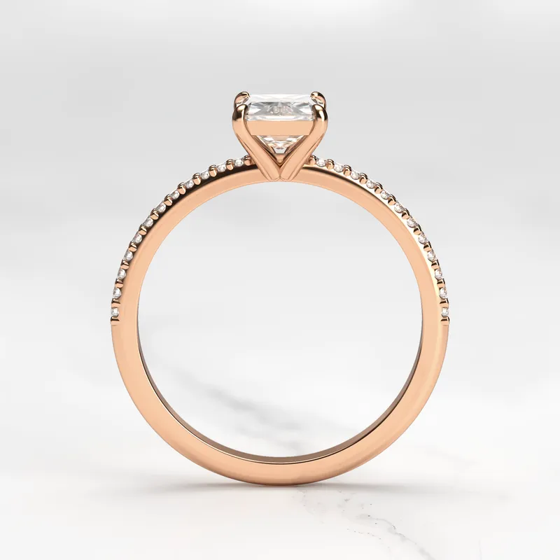 RADIANT HALF PAVE DIAMOND RING view 11