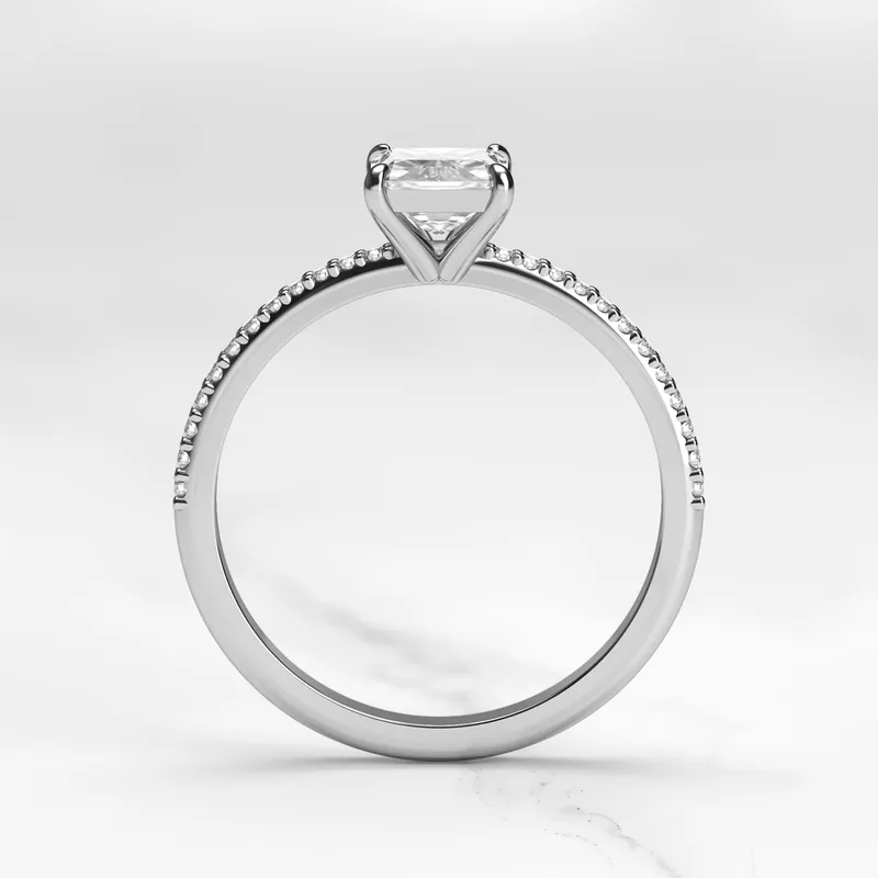 RADIANT HALF PAVE DIAMOND RING view 12