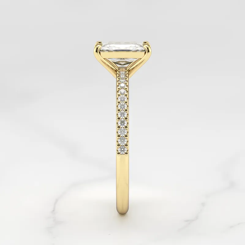 RADIANT HALF PAVE DIAMOND RING view 7