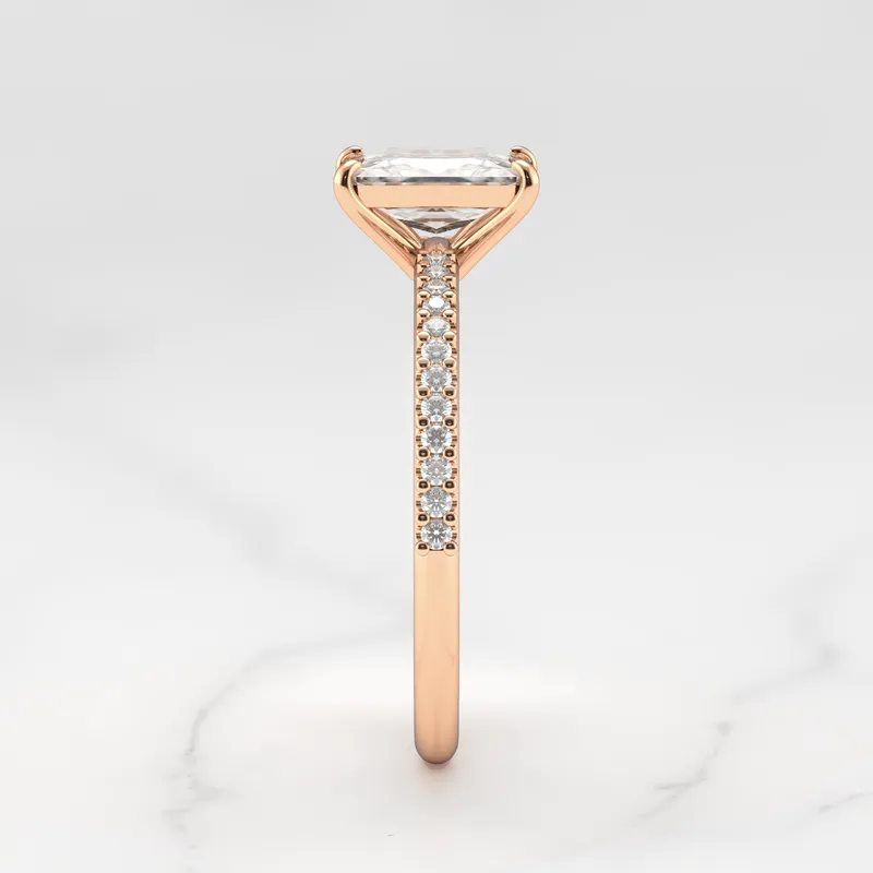 RADIANT HALF PAVE DIAMOND RING view 8