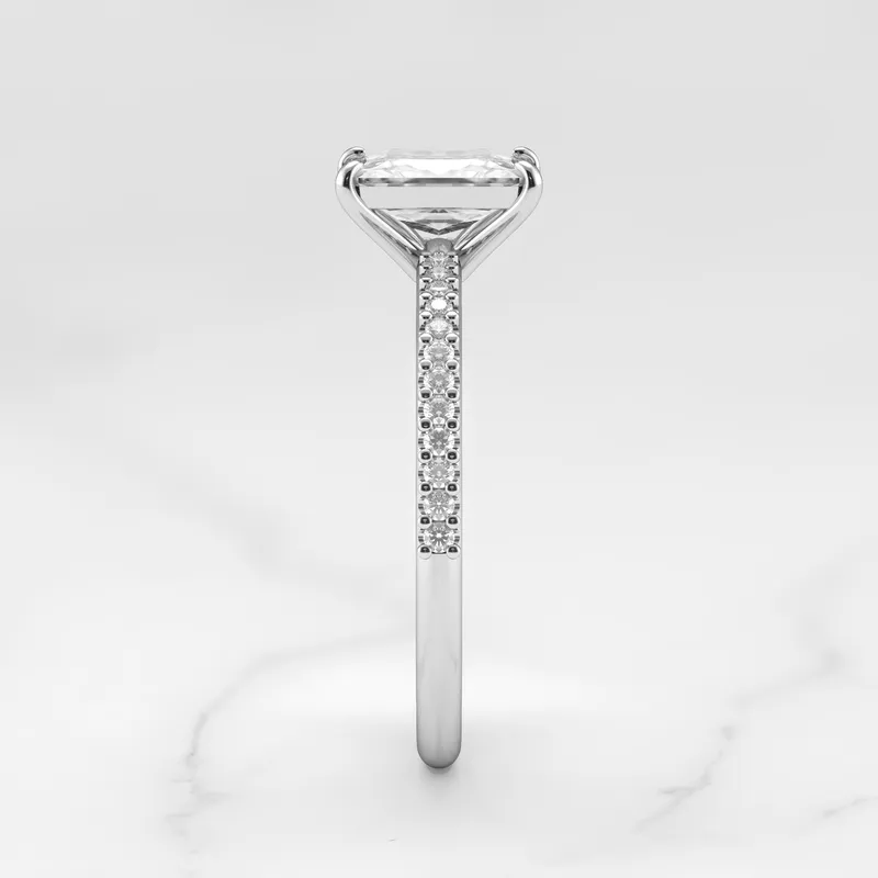 RADIANT HALF PAVE DIAMOND RING view 9