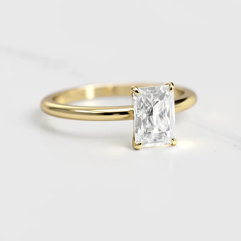 Radiant Tapered Solitaire Diamond Ring diamond engagement ring