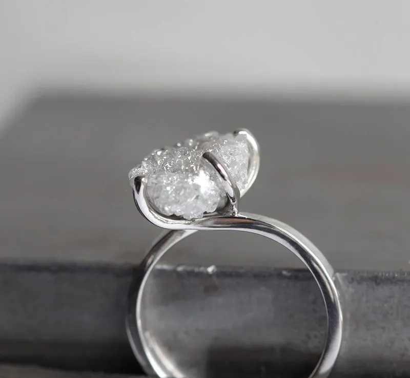 Raw Diamond Ring, Engagement Ring vy 2