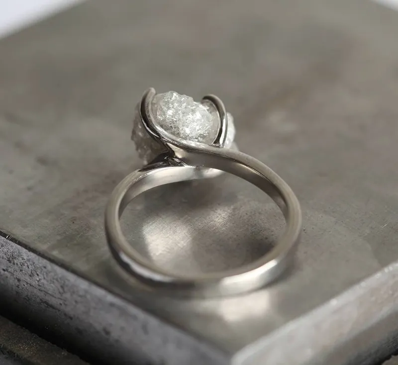 Raw Diamond Ring, Engagement Ring vy 4