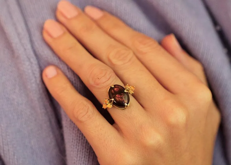 RAYA FIRE AGATE RING vy 2