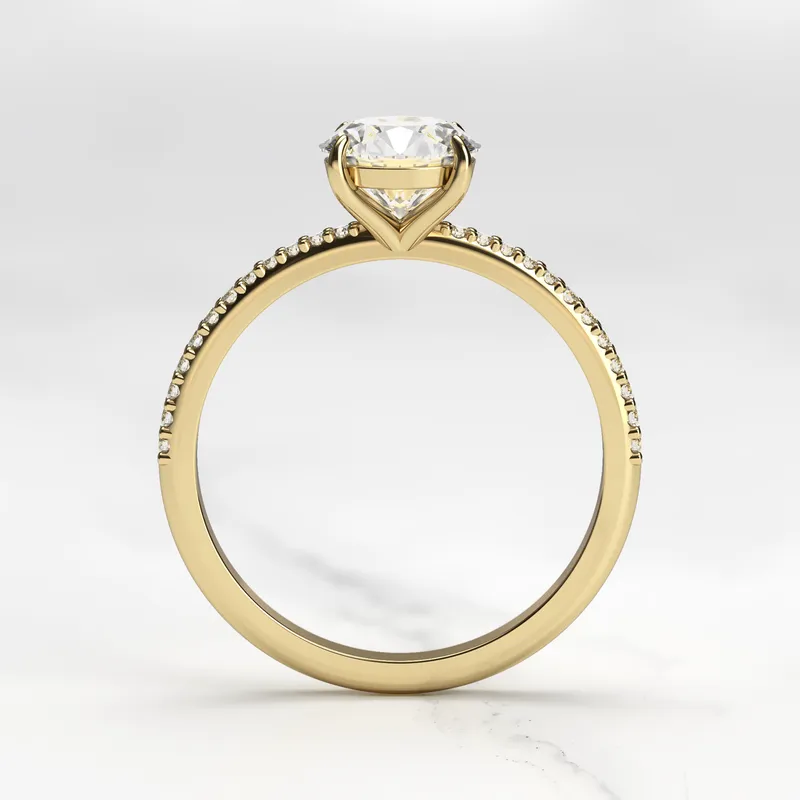 ROUND HALF PAVE DIAMOND RING vy 10