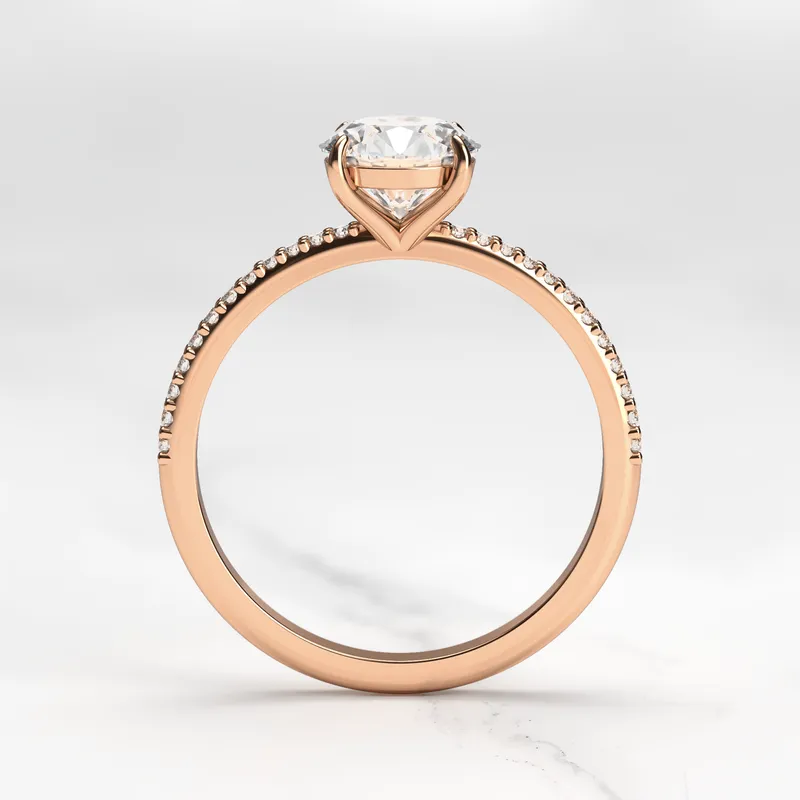 ROUND HALF PAVE DIAMOND RING vy 11