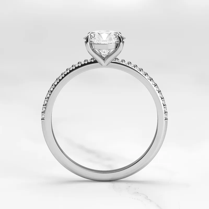 ROUND HALF PAVE DIAMOND RING vy 12