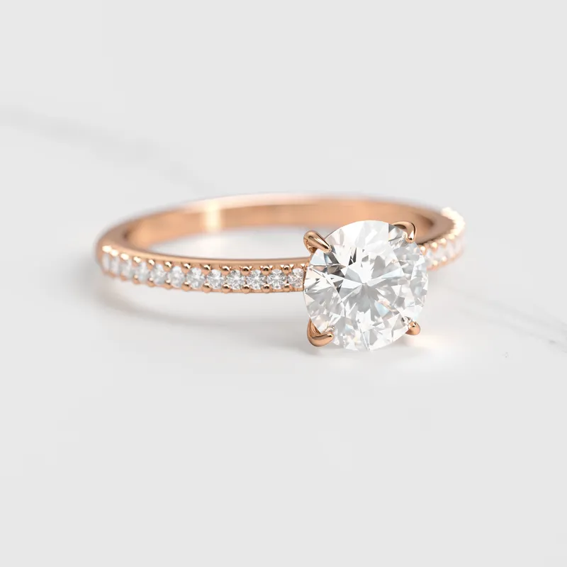 ROUND HALF PAVE DIAMOND RING vy 5