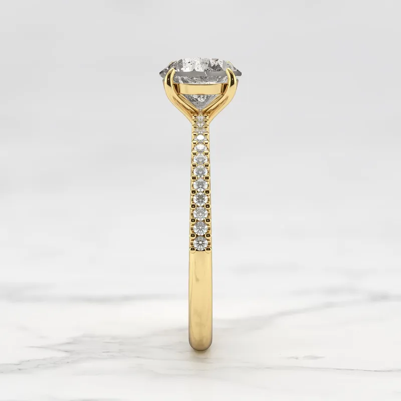 ROUND HALF PAVE TAPERED SALT & PEPPER DIAMOND RING view 11