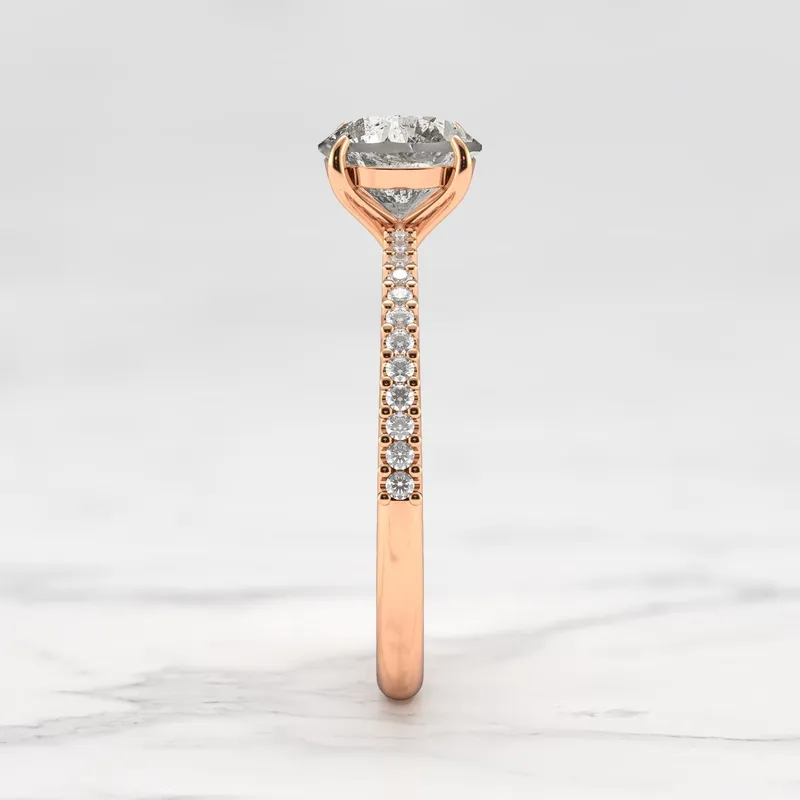 ROUND HALF PAVE TAPERED SALT & PEPPER DIAMOND RING view 12