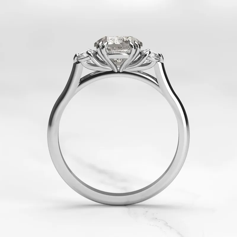 Round Salt & Pepper Diamond Ring With Accent Stones vy 10