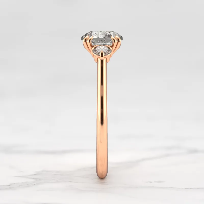 Round Salt & Pepper Diamond Ring With Accent Stones vy 12
