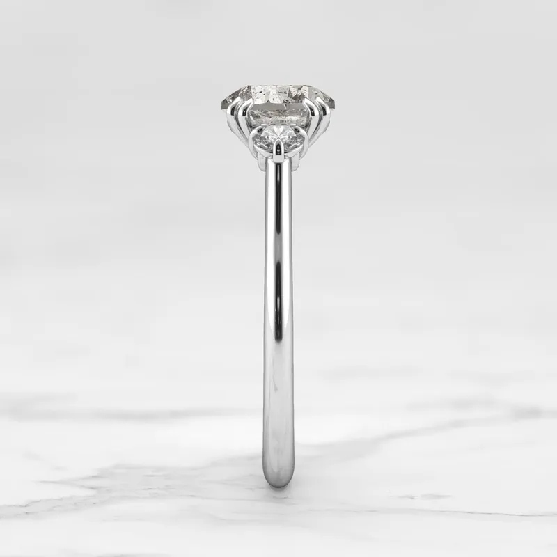 Round Salt & Pepper Diamond Ring With Accent Stones vy 13