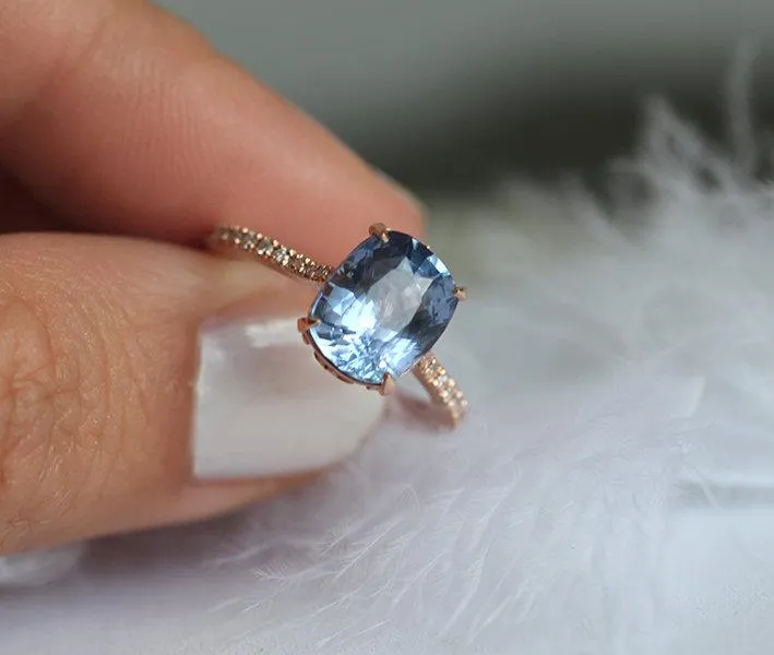RACHEL CEYLON SAPPHIRE DIAMOND RING vy 2