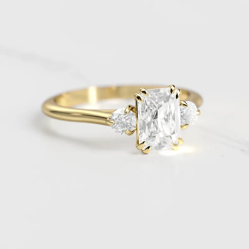 Radiant Diamond Ring With Accent Stones vy 3