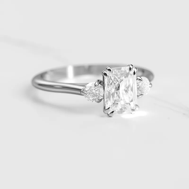 Radiant Diamond Ring With Accent Stones vy 4