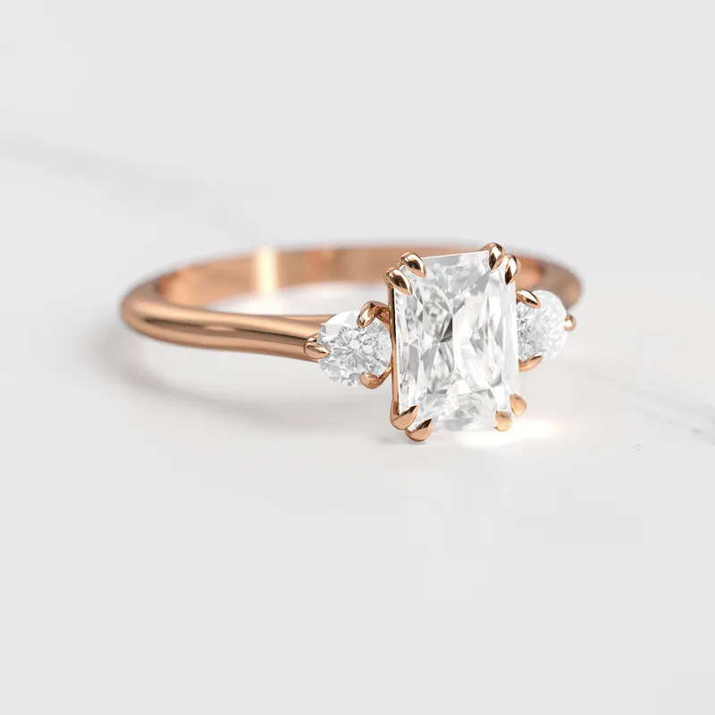 Radiant Diamond Ring With Accent Stones vy 5