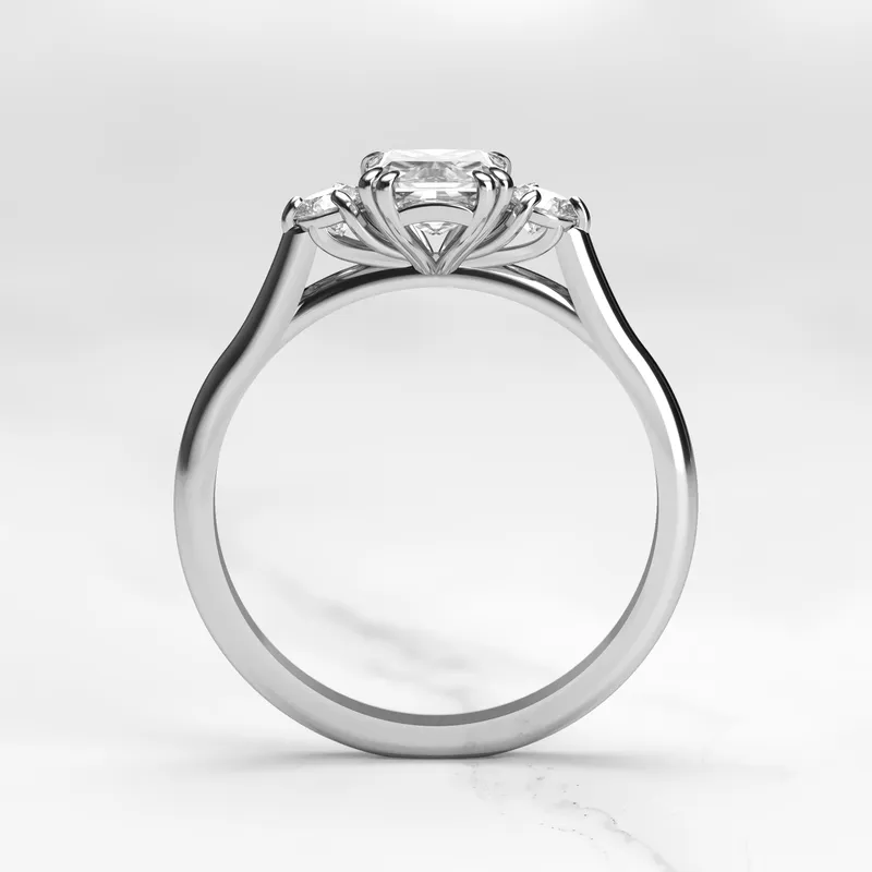 Radiant Diamond Ring With Accent Stones vy 6