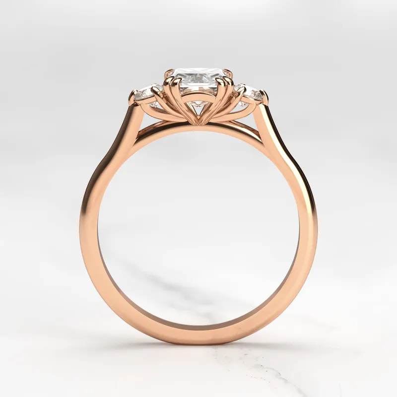 Radiant Diamond Ring With Accent Stones vy 7
