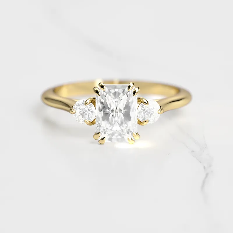 Radiant Diamond Ring With Accent Stones diamond engagement ring