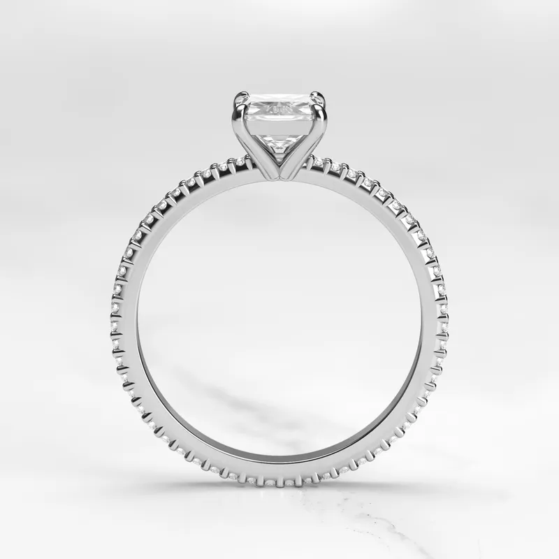 RADIANT FULL PAVE TAPERED DIAMOND RING vy 12