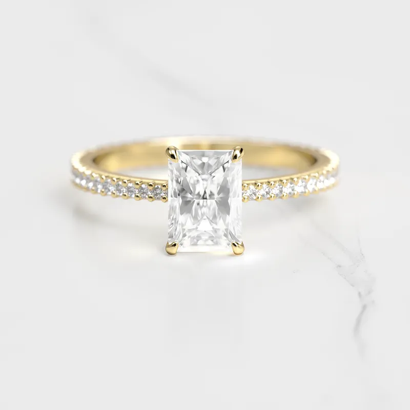 RADIANT FULL PAVE TAPERED DIAMOND RING vy 4