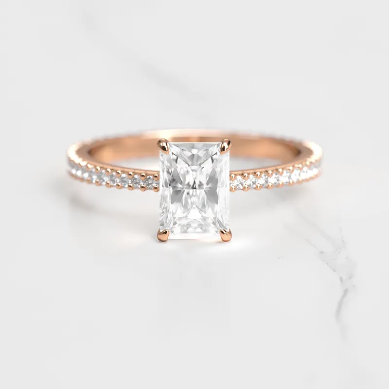 RADIANT FULL PAVE TAPERED DIAMOND RING vy 5