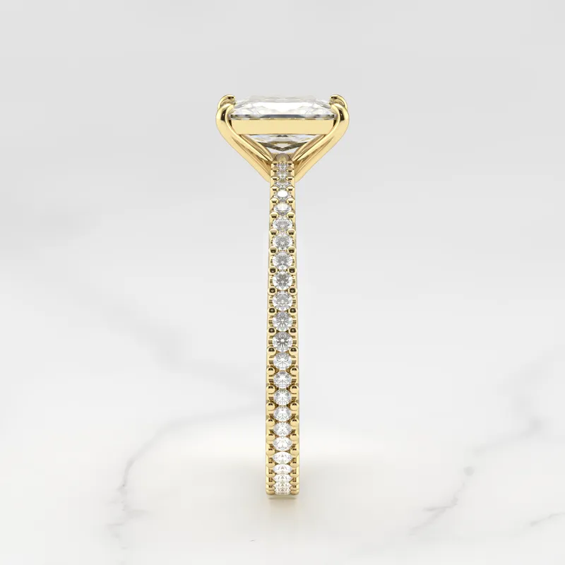 RADIANT FULL PAVE TAPERED DIAMOND RING vy 7