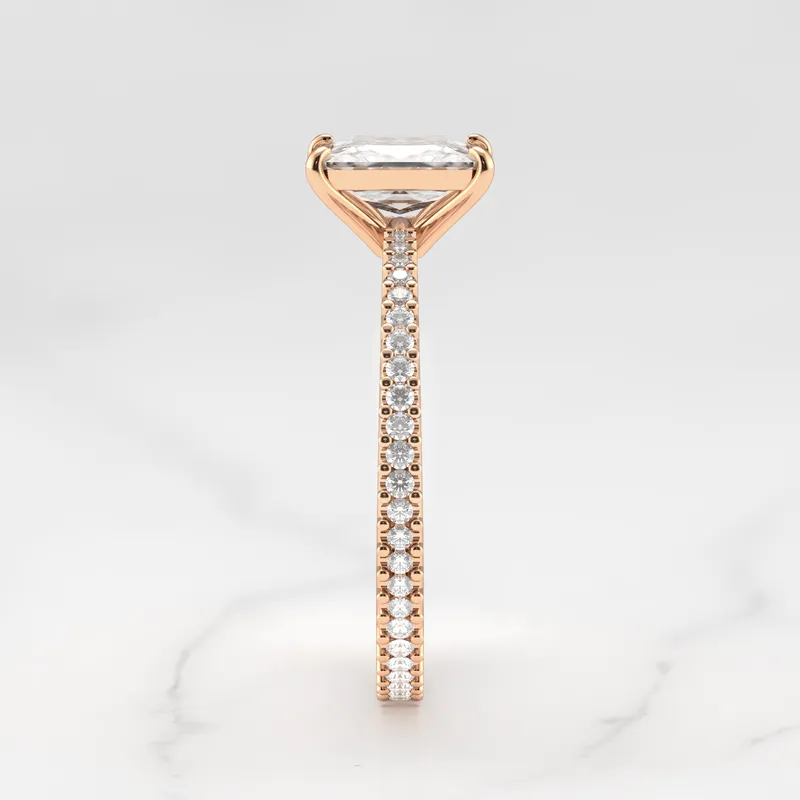 RADIANT FULL PAVE TAPERED DIAMOND RING vy 8