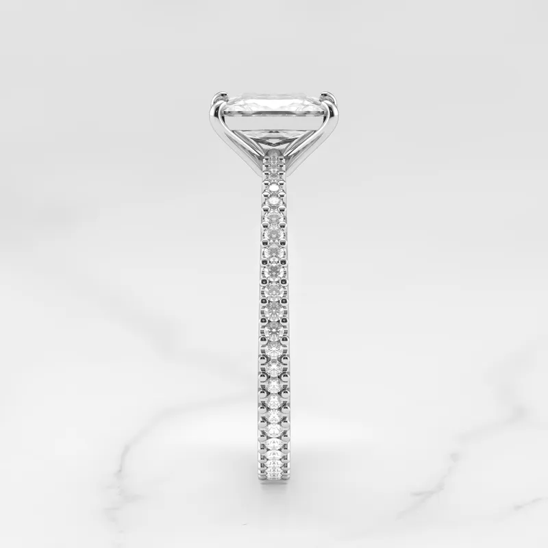 RADIANT FULL PAVE TAPERED DIAMOND RING vy 9