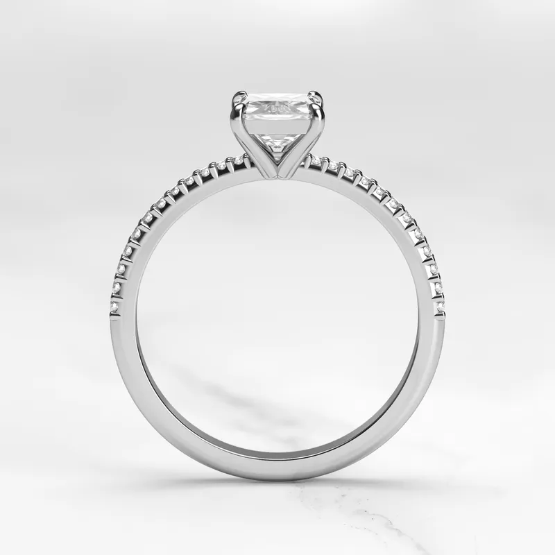 RADIANT HALF PAVE TAPERED DIAMOND RING vy 11