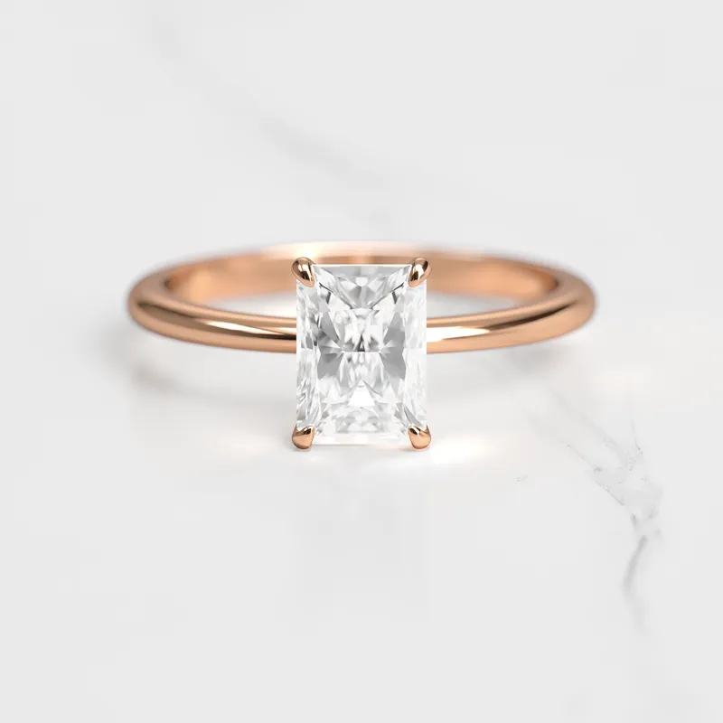 Radiant Solitaire Diamond Ring view 2