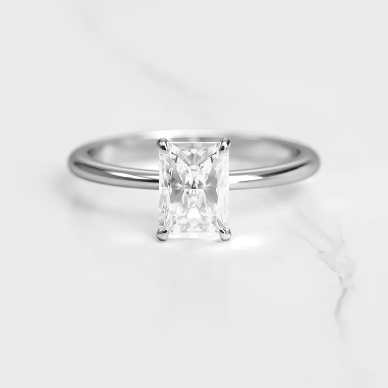 Radiant Solitaire Diamond Ring view 3