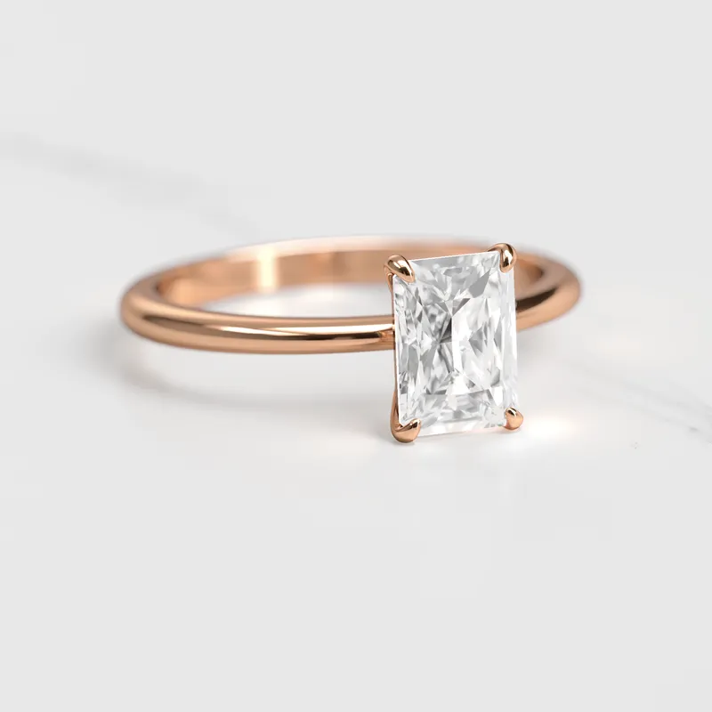 Radiant Solitaire Diamond Ring view 4
