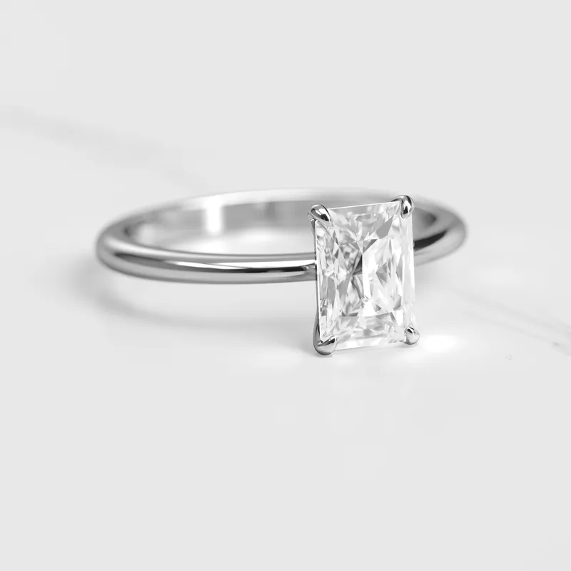 Radiant Solitaire Diamond Ring view 5
