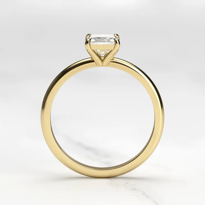 Radiant Tapered Solitaire Diamond Ring vy 10
