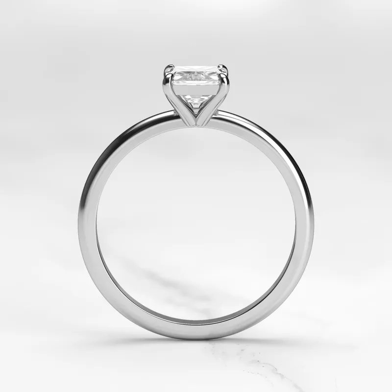Radiant Tapered Solitaire Diamond Ring vy 12