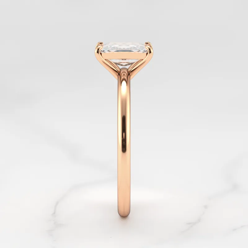 Radiant Tapered Solitaire Diamond Ring vy 8