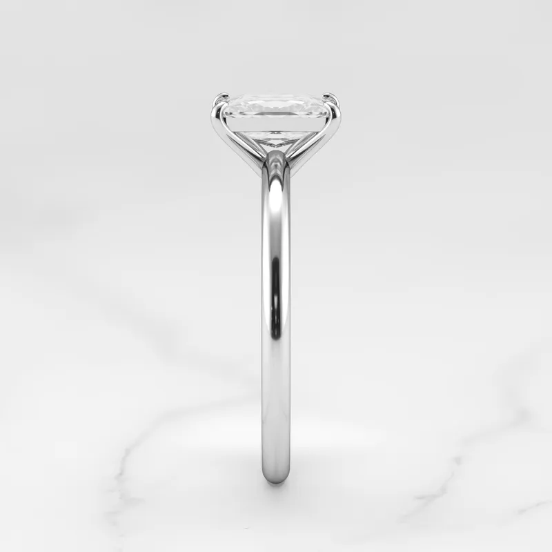Radiant Tapered Solitaire Diamond Ring vy 9