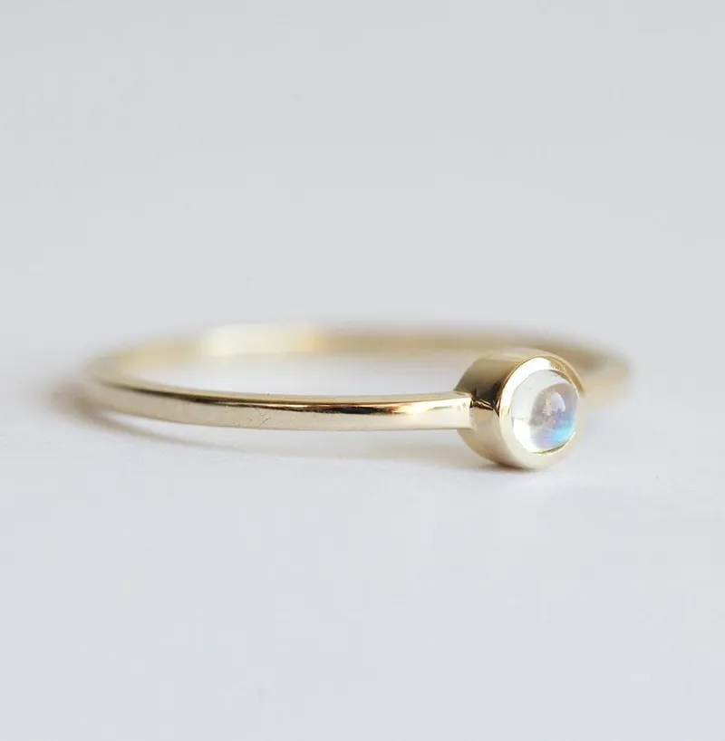 Rainbow Moonstone Ring view 3